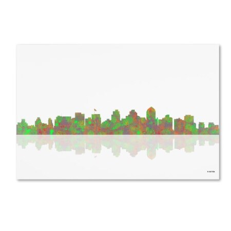 Trademark Fine Art Marlene Watson 'San Diego California Skyline' Canvas Art, 12x19 MW0104-C1219GG